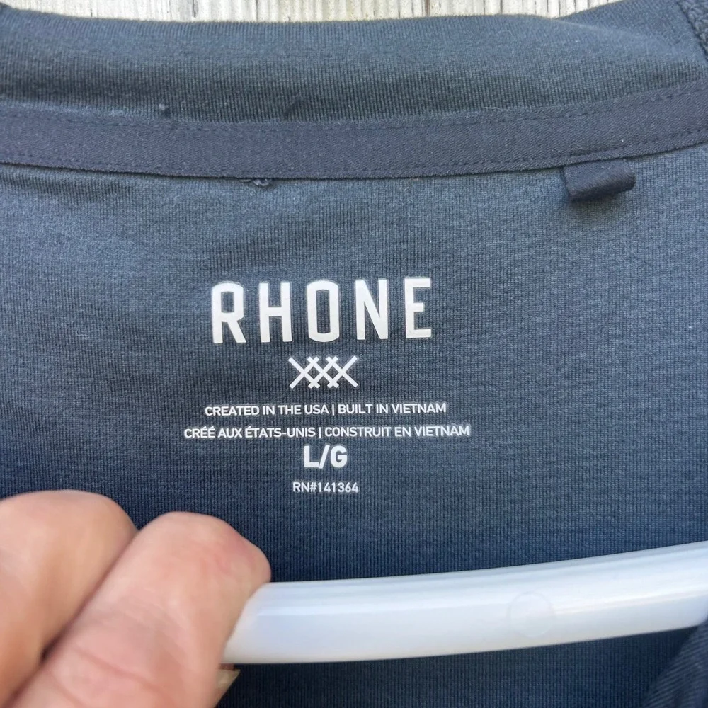 Rhone Out Of Office Full Zip Hoodie Mens LGreen Grey Performance Activewear - Picture 5 of 9